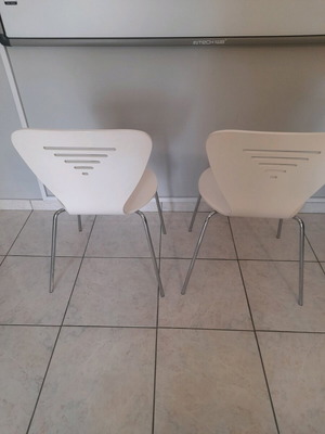 Neoset chairs white lacquer wood like new