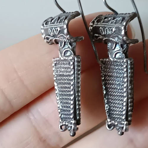 Silver earrings 950 like new, about 4cm, with box