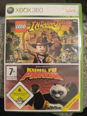 Lego Indiana Jones & Kung Fu Panda Xbox 360 like new, complete