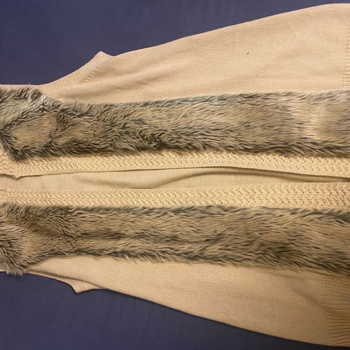 Vest with fur details without belt, size M, beige
