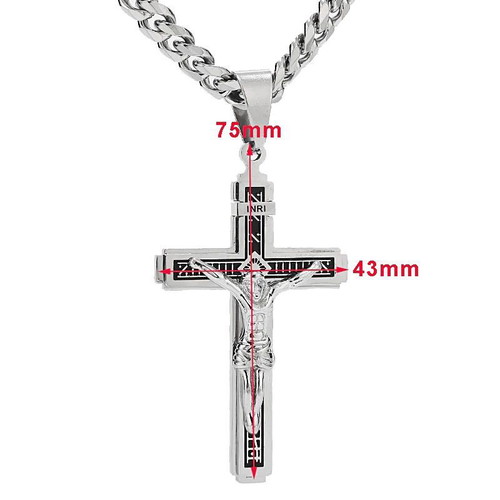 Cross Necklace Jesus Christ Crucifix Silver