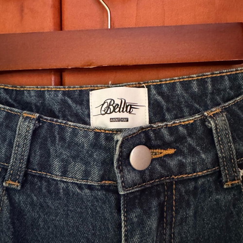 Bella x About You dark blue wide leg jeans
