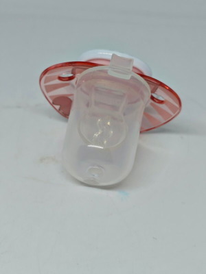 Silicone pacifier with cap and cat design like new, pink