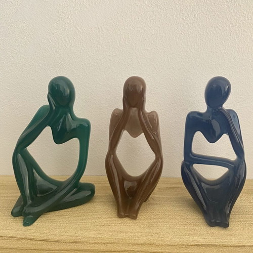 Table decor new set of 3 liquid glass decorative figures