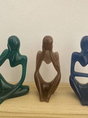 Table decor new set of 3 liquid glass decorative figures