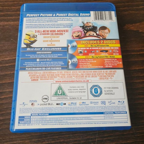 Despicable Me 3D Blu-ray like new, animation with subtitles