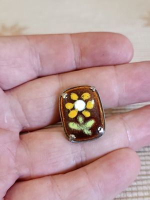 Vintage handmade enamel ring