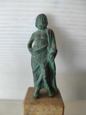 Ancient Greek Bronze Figurine on Marble Base like new