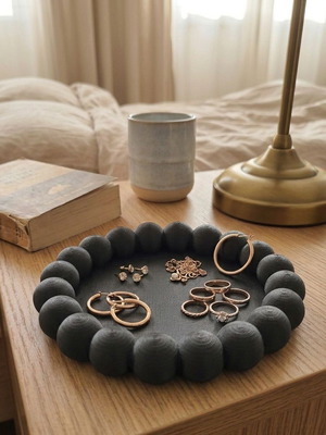 Minimalistικός διακοσμητικός δίσκος bubble 3D εκτύπωσης, καινούργιος, μαύρο ματ