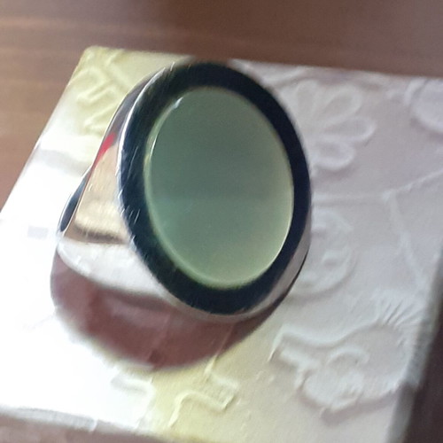 Silver 925 statement ring with mother of pearl used, 28gr