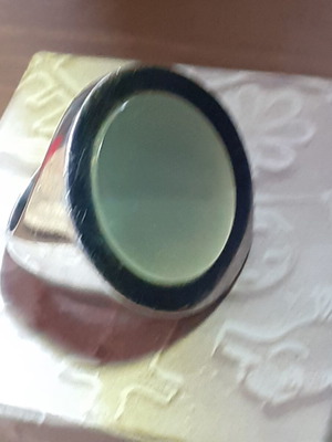 Silver 925 statement ring with mother of pearl used, 28gr