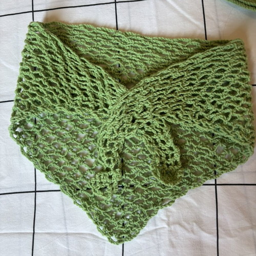 Handmade Crochet Beach Top Set Size S Green