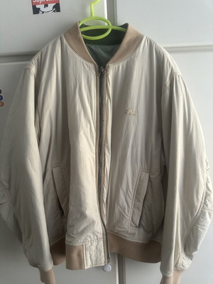 Lacoste Reversible Bomber Jacket like new, beige and green