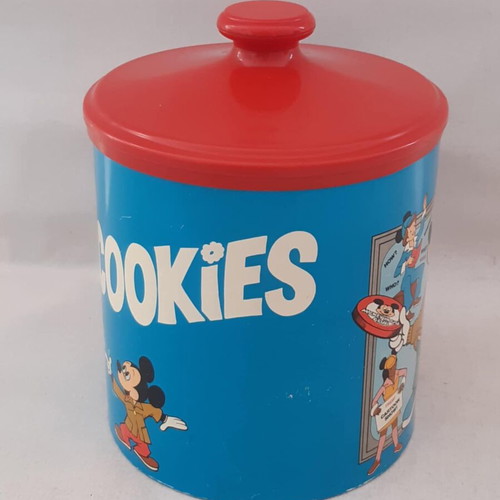 Cheingo 1970s large vintage tin cookie box Mickey Mouse used