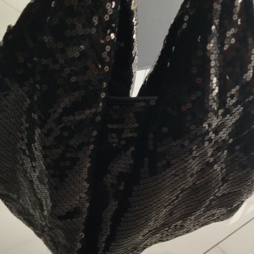 Sequin Tumi handbag new, black with 2 inner pockets