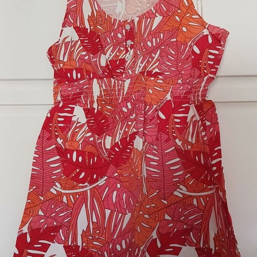 E-vie Women's Top 100% Cotton Size 14 Like New, Red Multicolor
