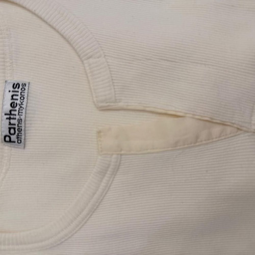 Parthenis Cream Ribbed Cotton Top like new, one size