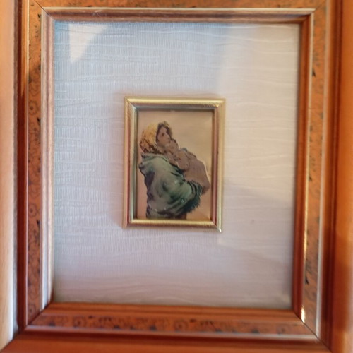 Small gilded painting used with gilded icon inside, 12x13.5 cm