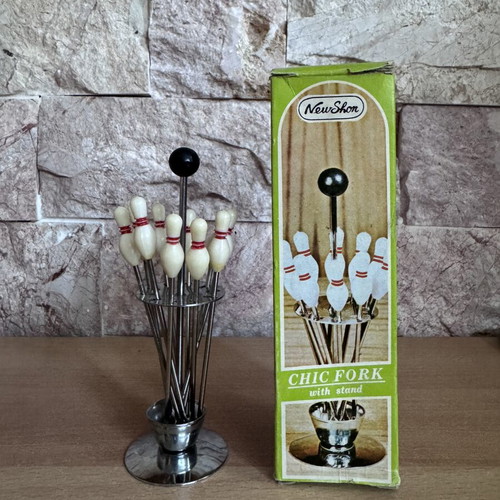 Vintage Bowling Cocktail Pick Set new