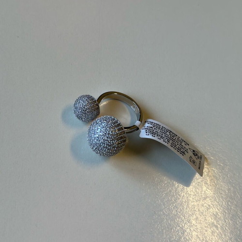 Steel earrings new, beige and gold