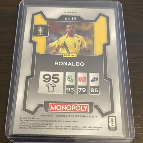 Panini FIFA World Cup Ronaldo Gold Cracked Ice Card new