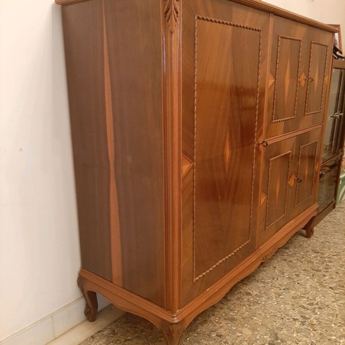 Buffet Baraki with Marquetry like new, 3 cabinets and mirror