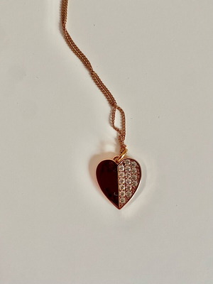 Loisir necklace new, rose gold, heart shaped with stones