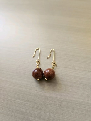 Handmade dangle earrings with goldstone