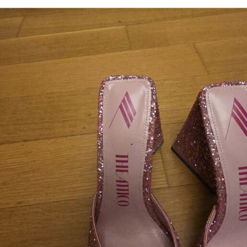 The Attico Devon mules glitter, like new, size 38, pink