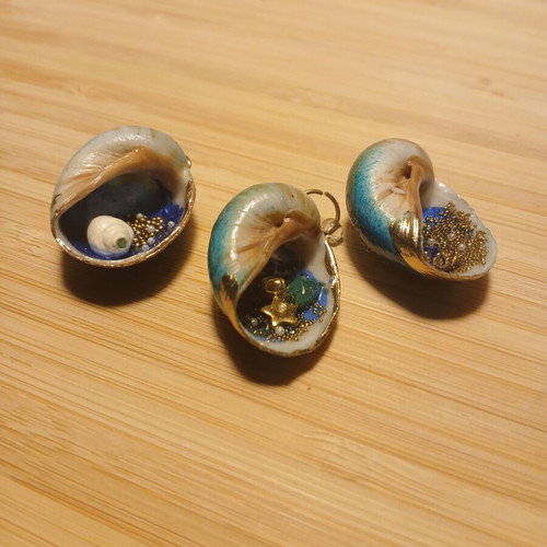 Handmade Shells for Jewelry Making, Pack of 3, New