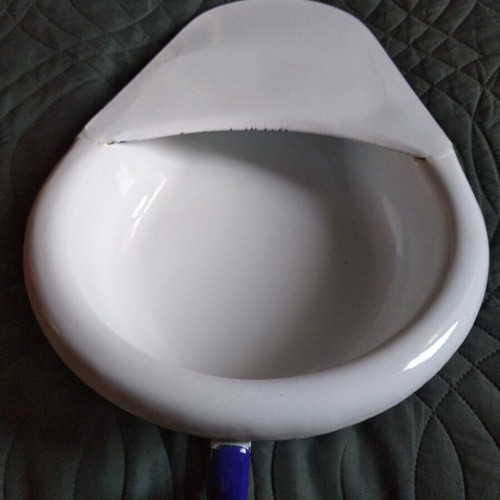 Bedpan duck metal used, white, old antique