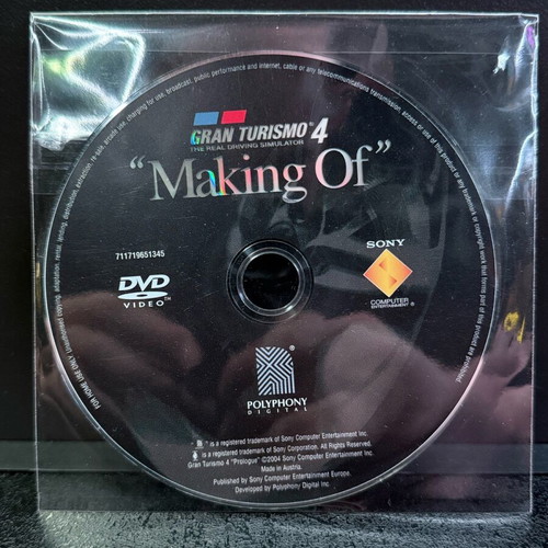Gran Turismo 4 Making Of CD used for PlayStation 2
