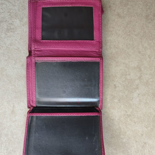 Leather wallet CG used, pink with some wear