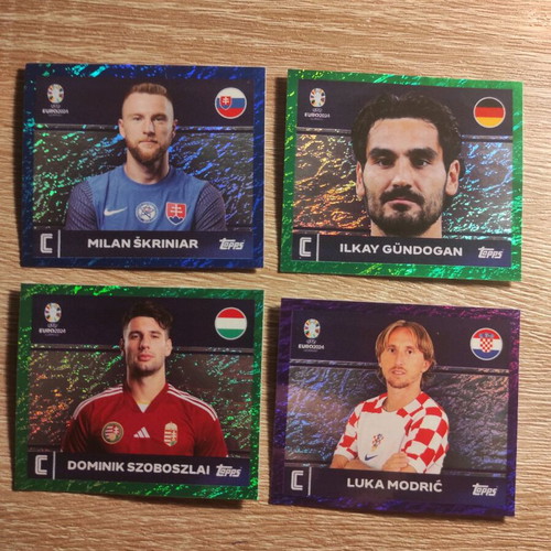 Euro 2024 stickers used, very rare with colored border