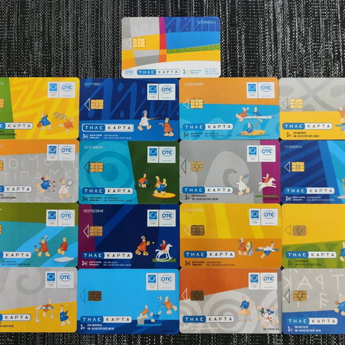 Phone cards Olympic Games Athens 2004 used, set of 24