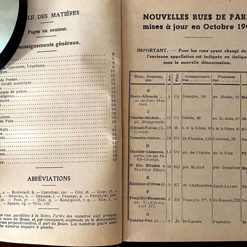 Old collectible Paris travel guide 1946 used, French
