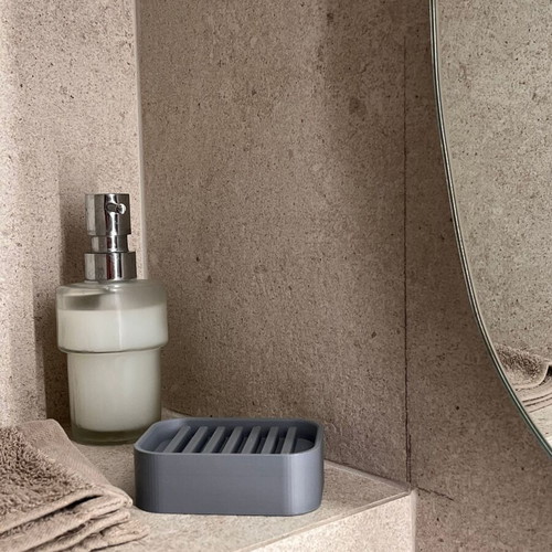 Minimalist Soap Dish with Drain Tray 3D Printed, new