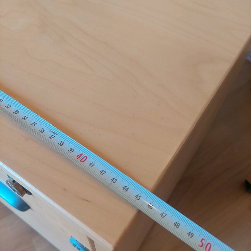 Wooden desk like new with drawers and wheels