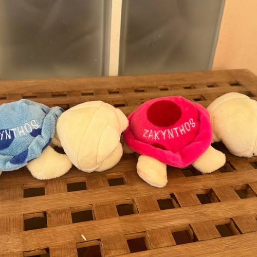Plush turtles used, pack of two, 14 cm from Zakynthos