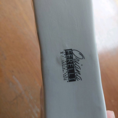 Italian porcelain bowl and spatula like new for dessert