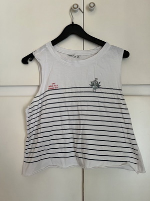 Bershka sleeveless white top like new, size L