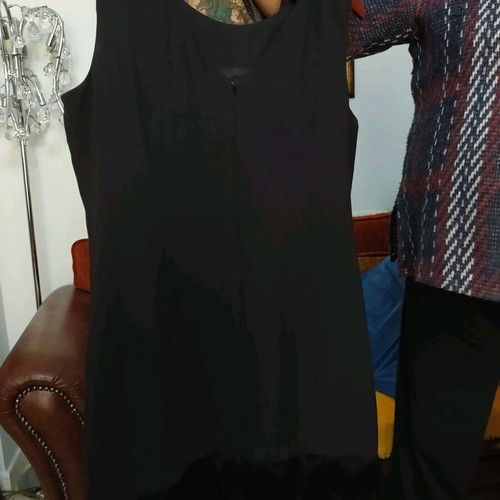 Forel luxury dress size 52 like new, black with fringes