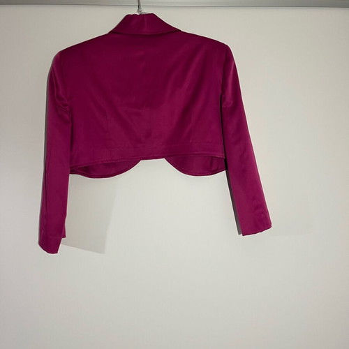 Bolero like new, magenta satin, 3/4 sleeve, size M