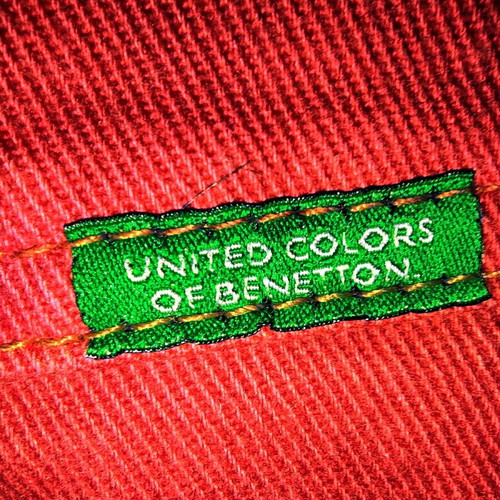 Benetton Red Mom Jeans 90s Vintage Used, Size S