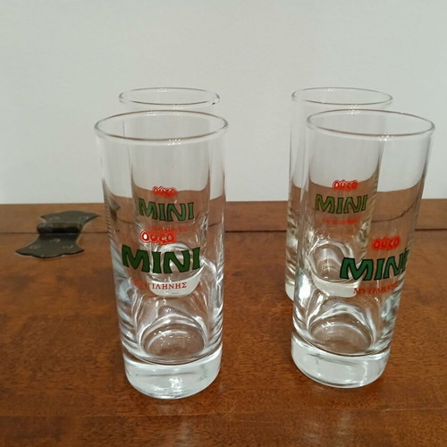 Ouzo Mini Mytilinis ouzo glasses like new, set of 4