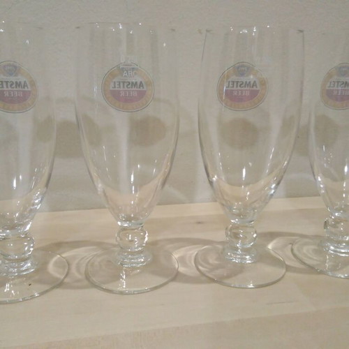 Amstel Beer large beer glass collection, 12 pieces, 2004-05