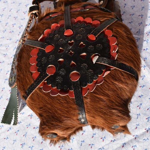 Traditional Hungarian water bottle handmade with leather strap mint condition