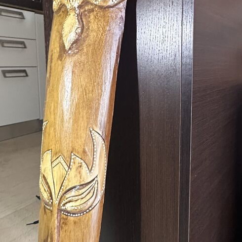Totem wooden mask used, good visual condition