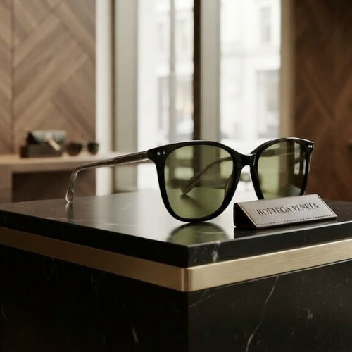 Bottega Veneta BV0079S-001 unisex sunglasses, gloss black