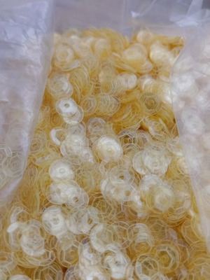 Sequins transparent yellow 6mm 50g new